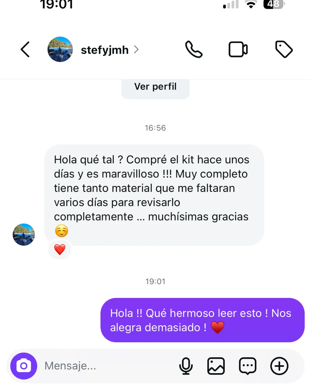 Reseña de clienta 1